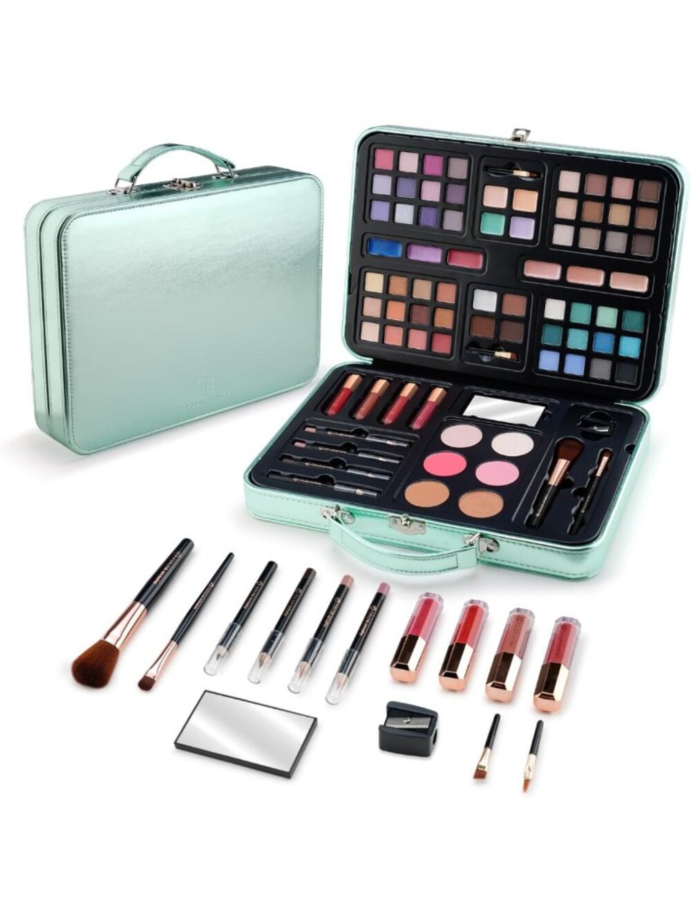 Vibrant Green Makeup Kit for Girls & Women | Complete Cosmetic Set & Case